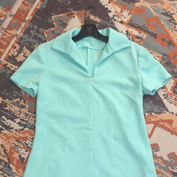 1960s Aqua Mod Dress, retro, - Picture 4 of 5